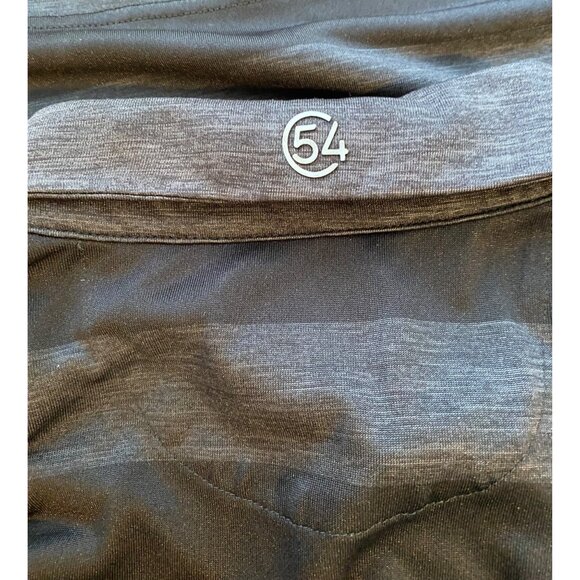 Chase 54 Men's Striped Polo Shirt Medium 100% Polyester Black & Gray Avid Golfer - Picture 8 of 12